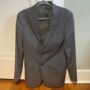 Egara Mens 36 R Slim Sport Coat Blazer Wool Gray